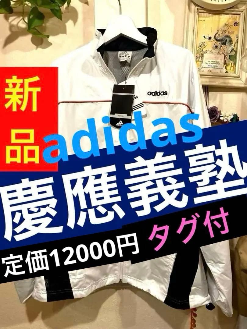 新品タグ付慶應義塾大学ウィンドブレーカー　L adidas製