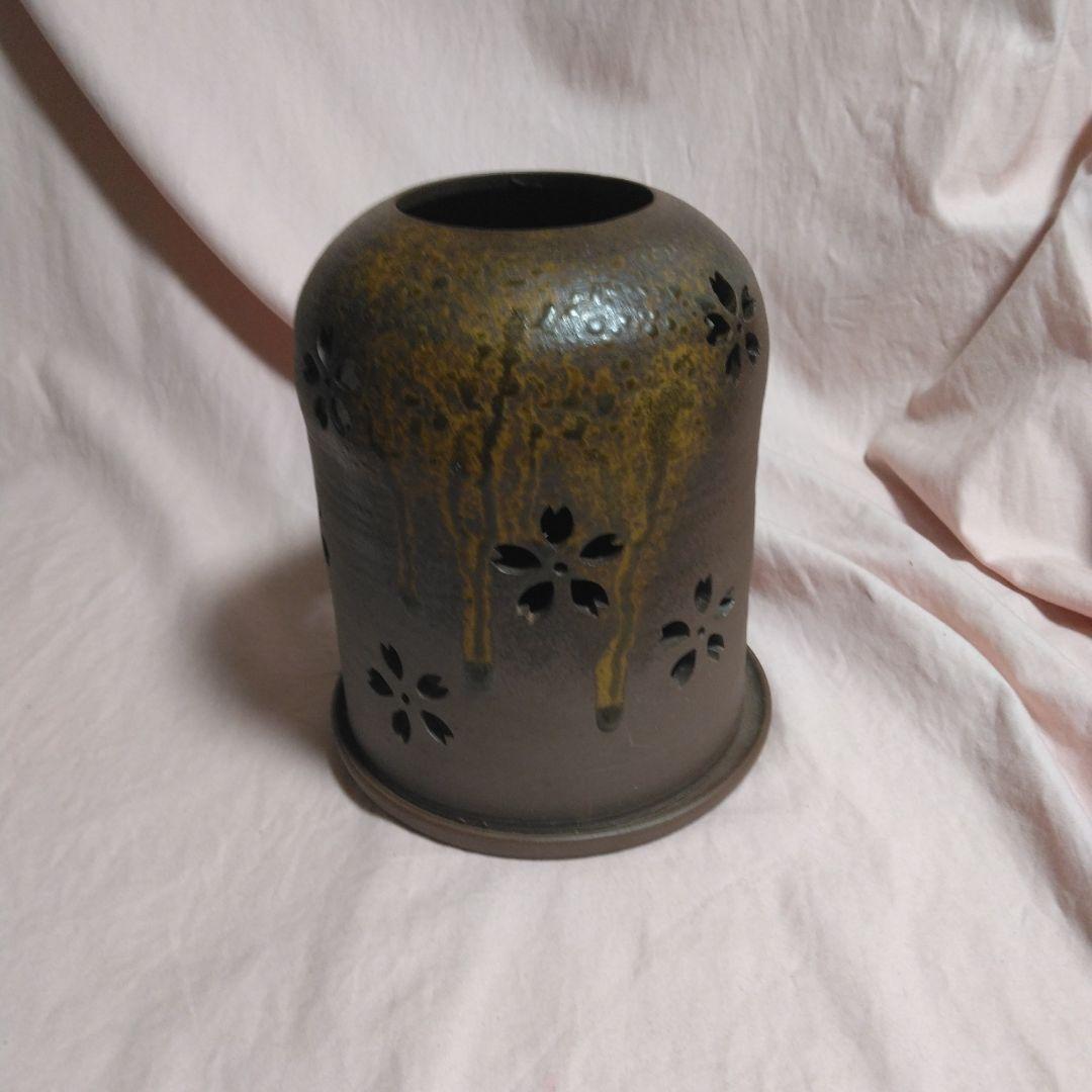 備前焼　作家物　桜の灯り