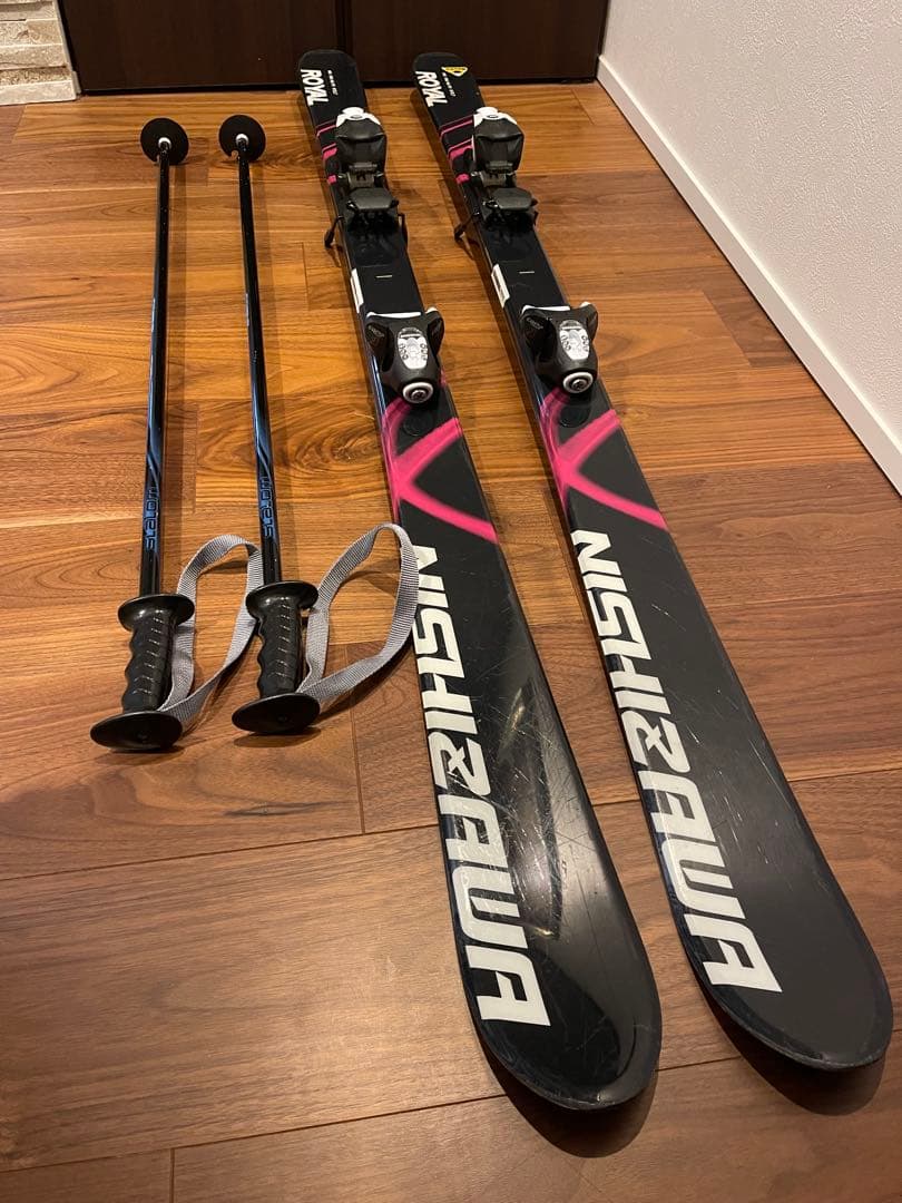 NISHIZAWA 子供用スキー板140㎝　ビンディング　ストック　ロシニョール