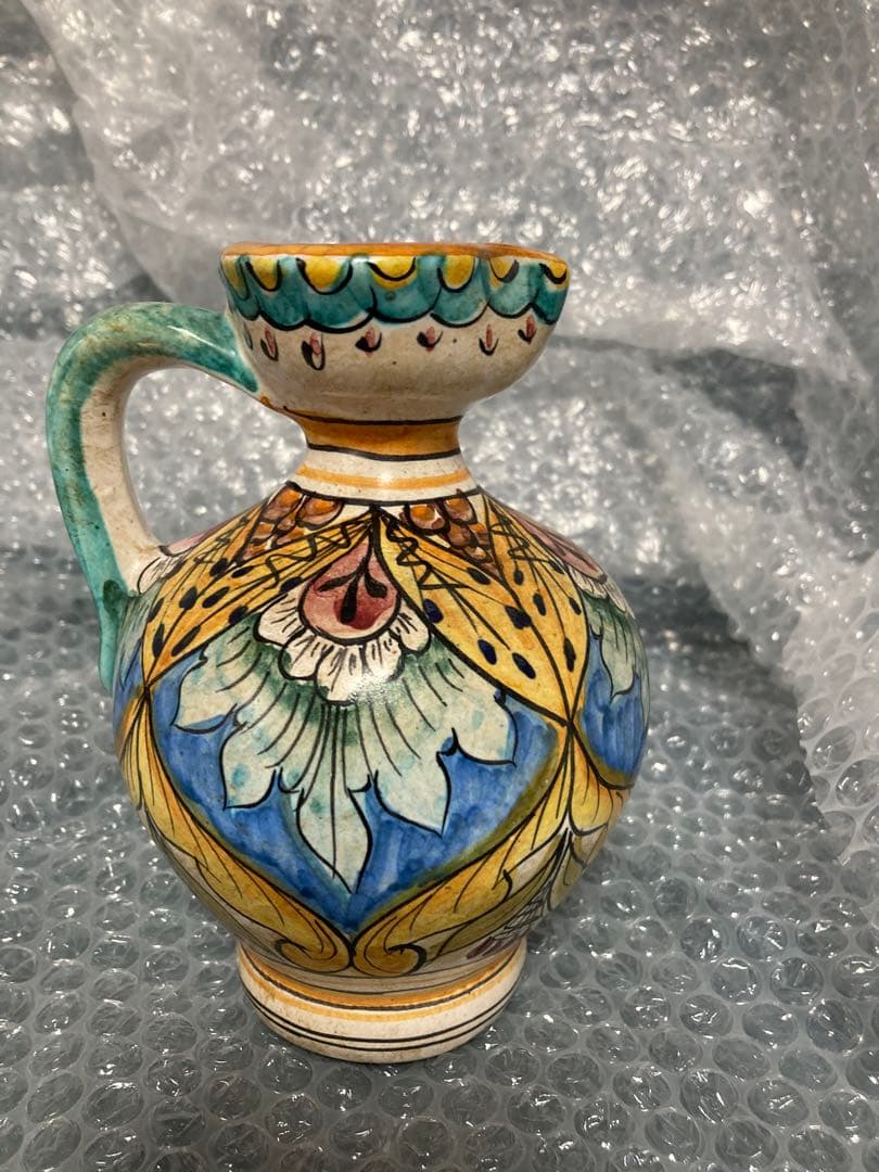 イタリアヴィンテージマヨリカ焼ERICINA手描き壺