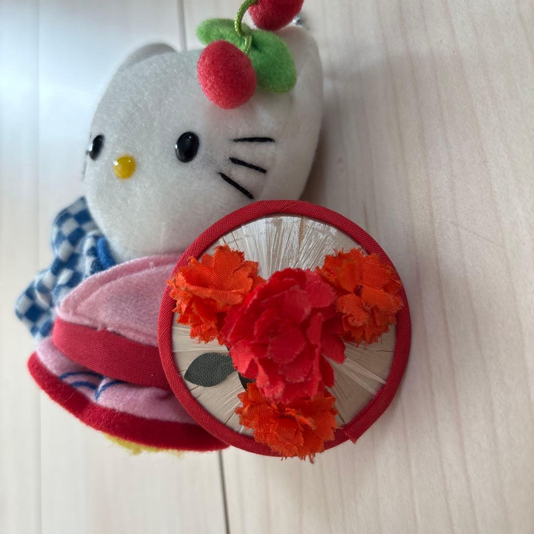ご当地キティ 山形限定 花笠 さくらんぼ ぬいぐるみ マスコット キーホルダー
