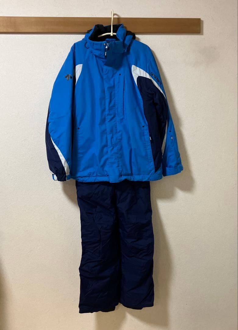 DESCENTE スキー スノーボードウェア 上下セット 男性用 青
