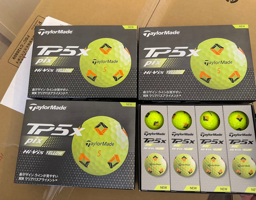 TaylorMade TP5X Pix イエロー 12個入り×4箱