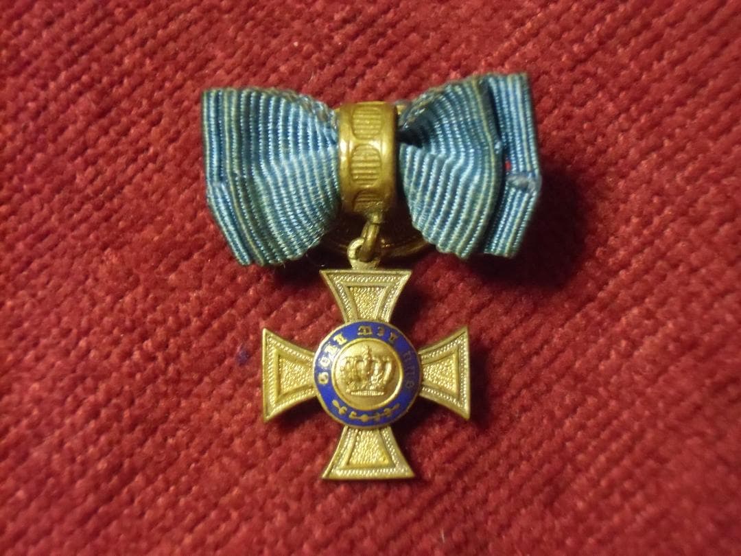 Ｗ帝政ドイツ軍/プロイセン王国＊ミニチュア襟用＊１８６９王冠勲章４等（実物）