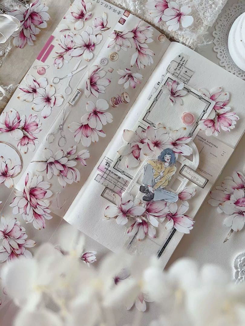 壹洱原创《玉兰花》海外マスキングテープ　マステ 【1928】