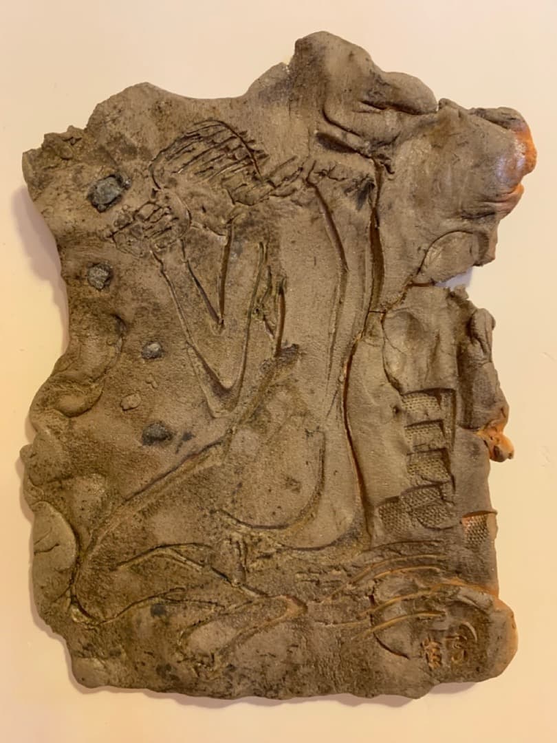 裸婦１１　信楽焼　陶製　壁掛け　アート　美術品