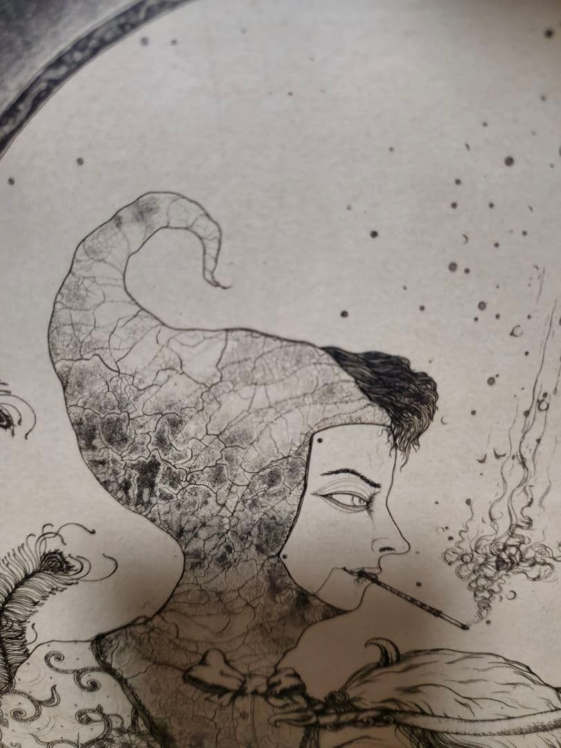 多賀新 サイン入 真作 小竹美術 江戸川乱歩