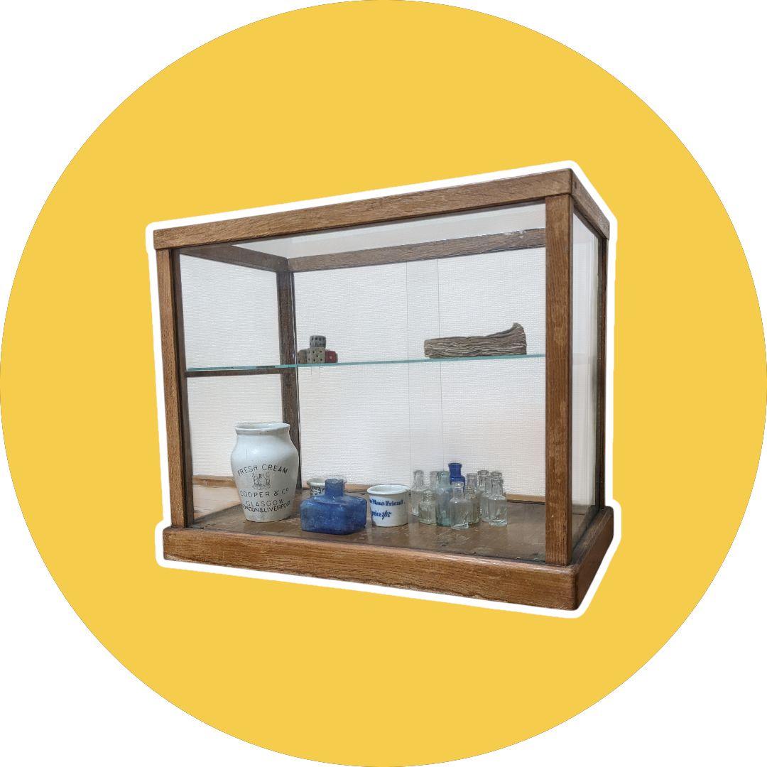 昭和レトロ　アンティーク　コレクションケース　ディスプレイケース　ガラスケース