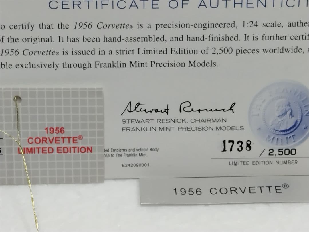 フランクリンミント　1956シボレーコルベット　リミテッドエディション