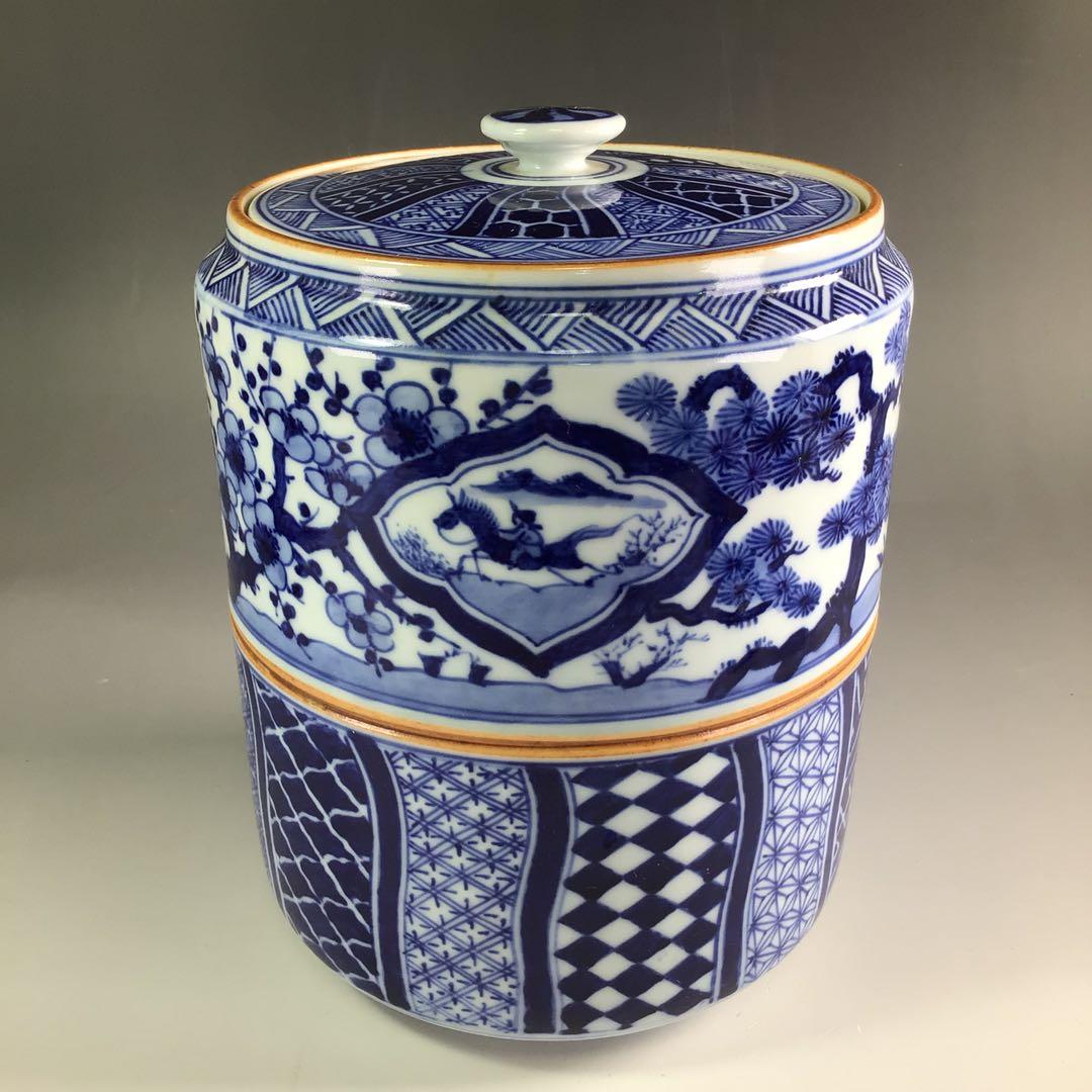 Ｒ２９１　皆具　『平安　昭阿弥造』『染付祥瑞文』　共箱　茶道具