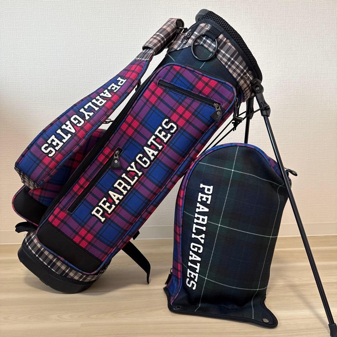 パーリーゲイツ　キャディバッグ　スタンド式　軽量　チェック柄