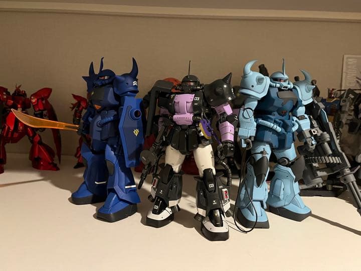 MG1/100ジオン軍高起動型ザク&グフ&グフカスタム　塗装完成品