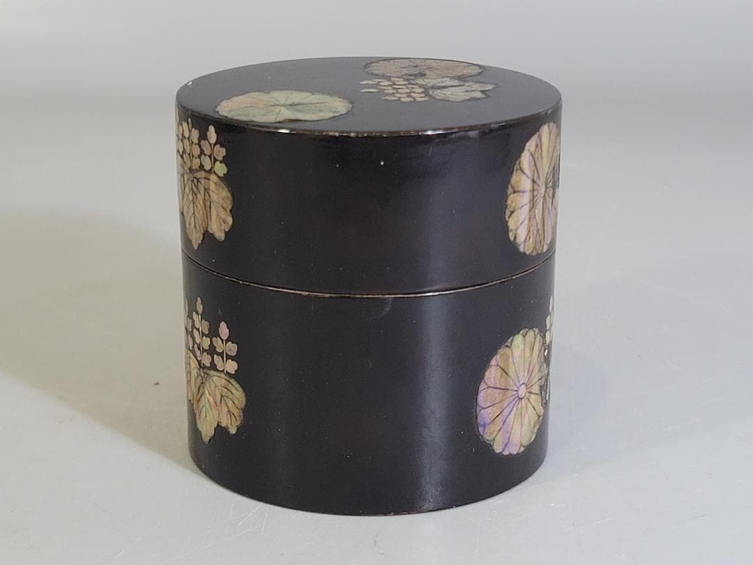 古美術 中次 螺鈿 高台寺 棗 長寛造 共箱 茶道具