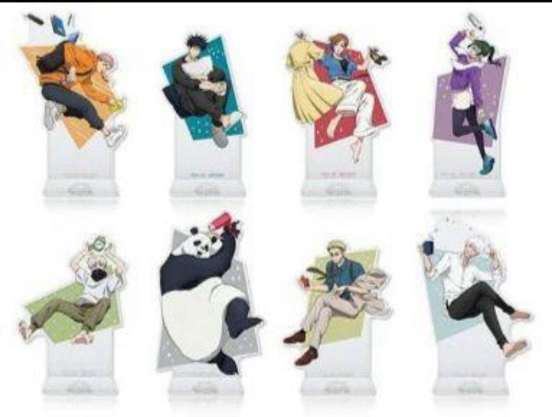 呪術廻戦アクスタ8種、缶バッジ8種