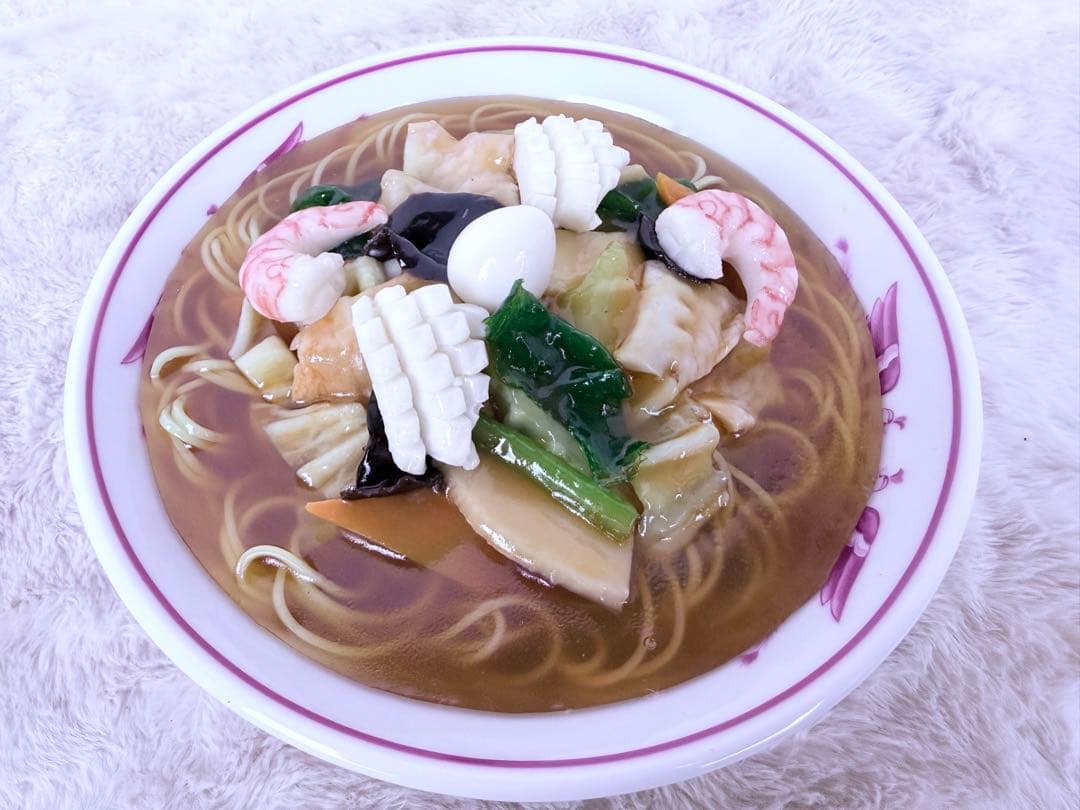 食品サンプル 五目そば 中華あんかけ 直径約21.5cm 昭和レトロ