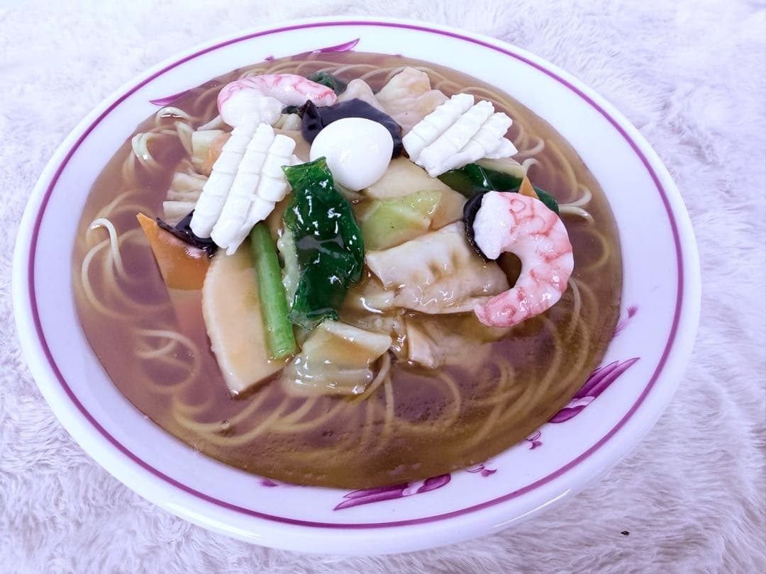 食品サンプル 五目そば 中華あんかけ 直径約21.5cm 昭和レトロ