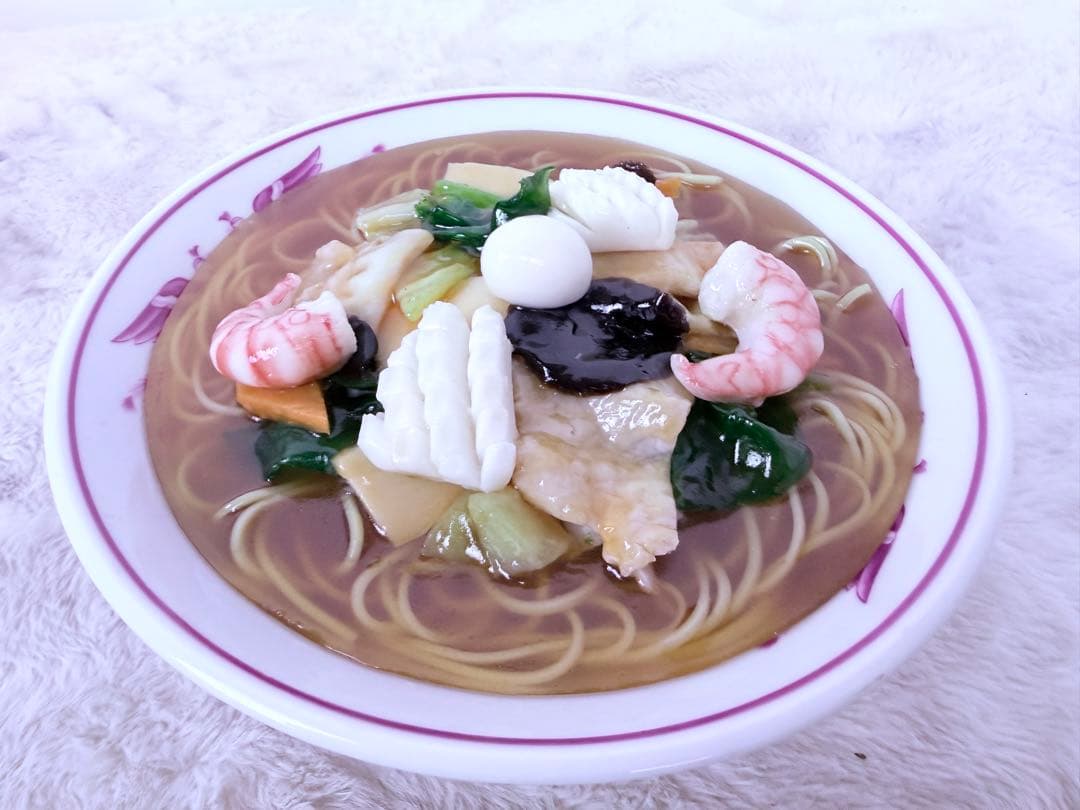 食品サンプル 五目そば 中華あんかけ 直径約21.5cm 昭和レトロ