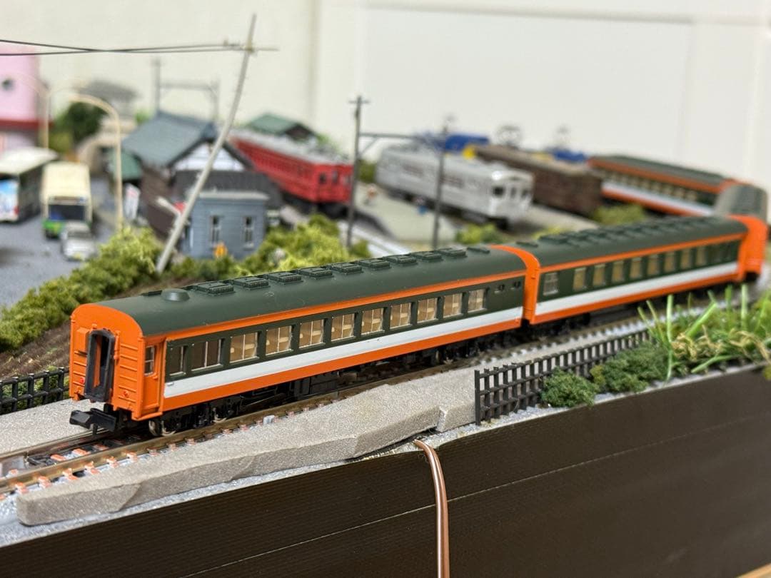Nゲージ鉄道模型 マイクロエース　趣味のカラー　オレンジと緑の客車