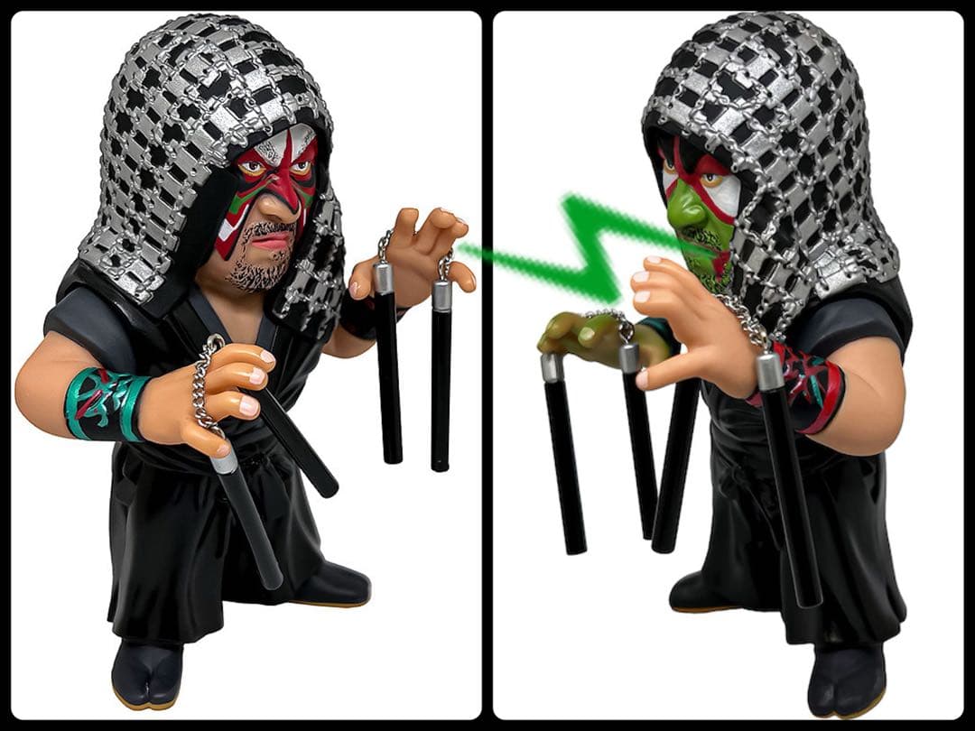 16dソフビコレクション★ザ・グレートカブキ 通常版&毒霧緑ペイント版2体セット