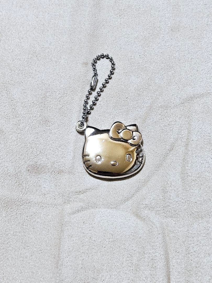 レトロ ハローキティ スライド キーホルダー プリクラ ロケット シルバー