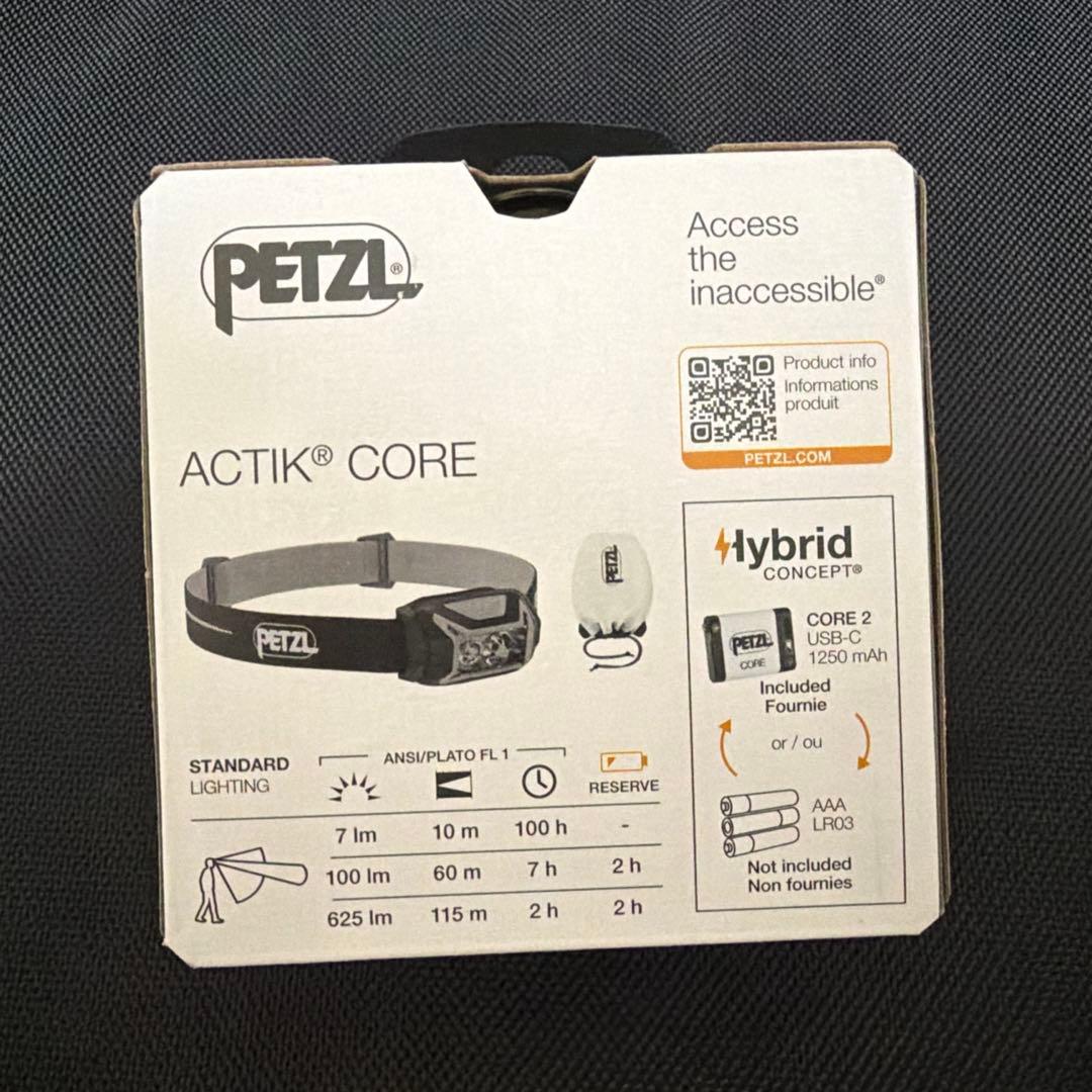 【新品 未開封】ペツルPETZL アクティックコア ヘッドライト625ブラック