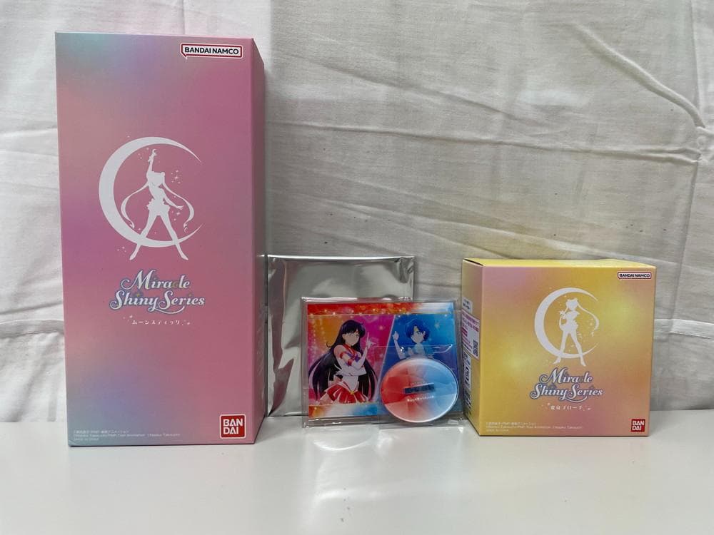 ◆セーラームーン ムーンスティック 変身ブローチ アクスタ３点セット 09295