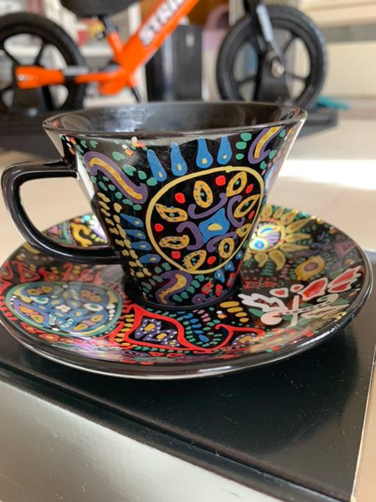 未使用！hide サイケ柄ホーロー＆カップset