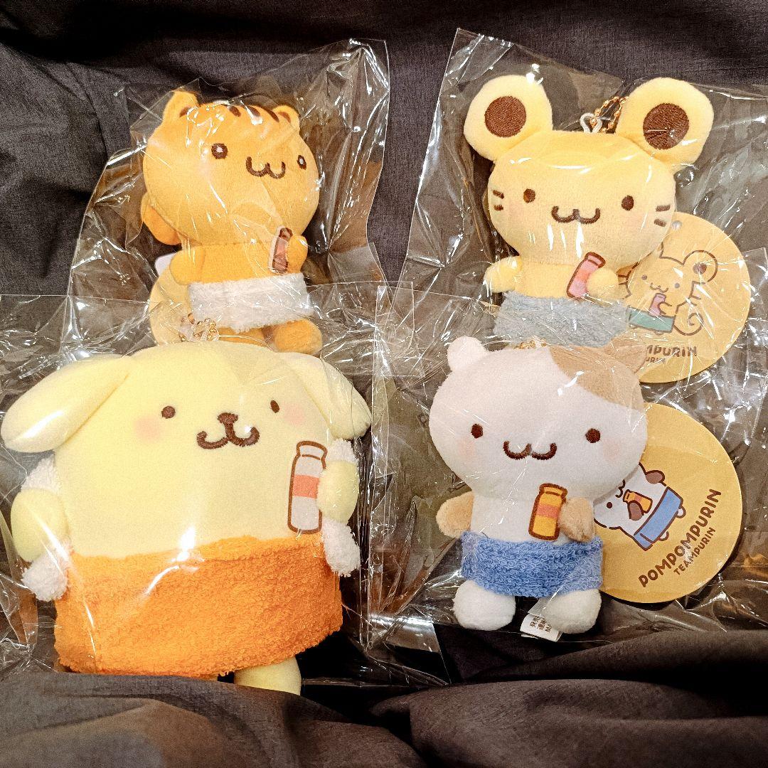 ポムポムプリン ほかほかリラックスタイム むにゅぐるみマスコット4点セット