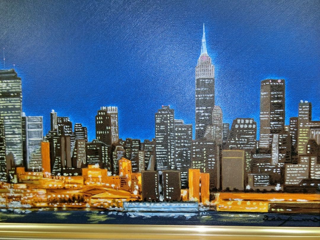 【ART】ニューヨーク摩天楼(朝隈敏彦真筆)WF3号
