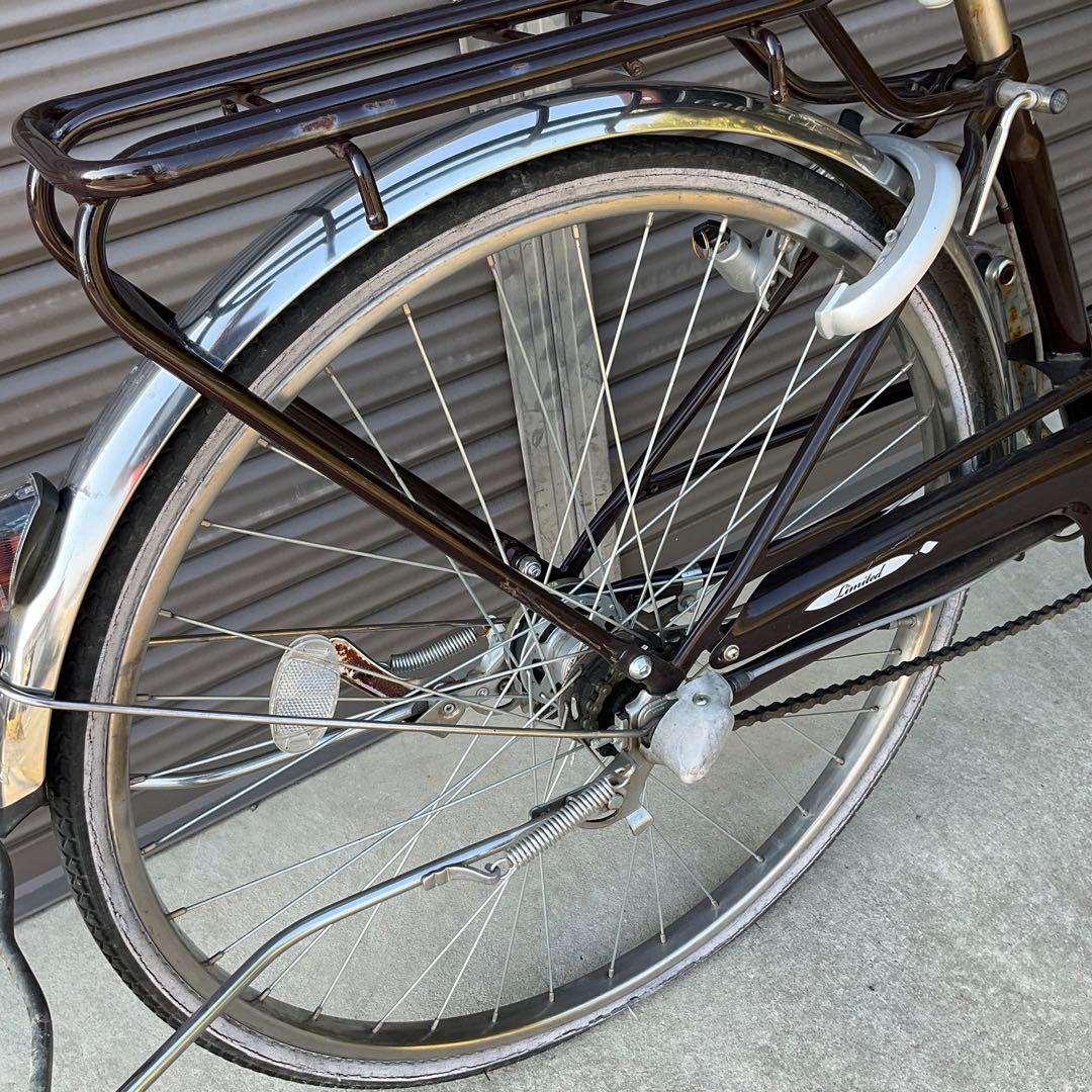 ママチャリ自転車 27インチ 身長155センチから カゴ/鍵/オートライト付き