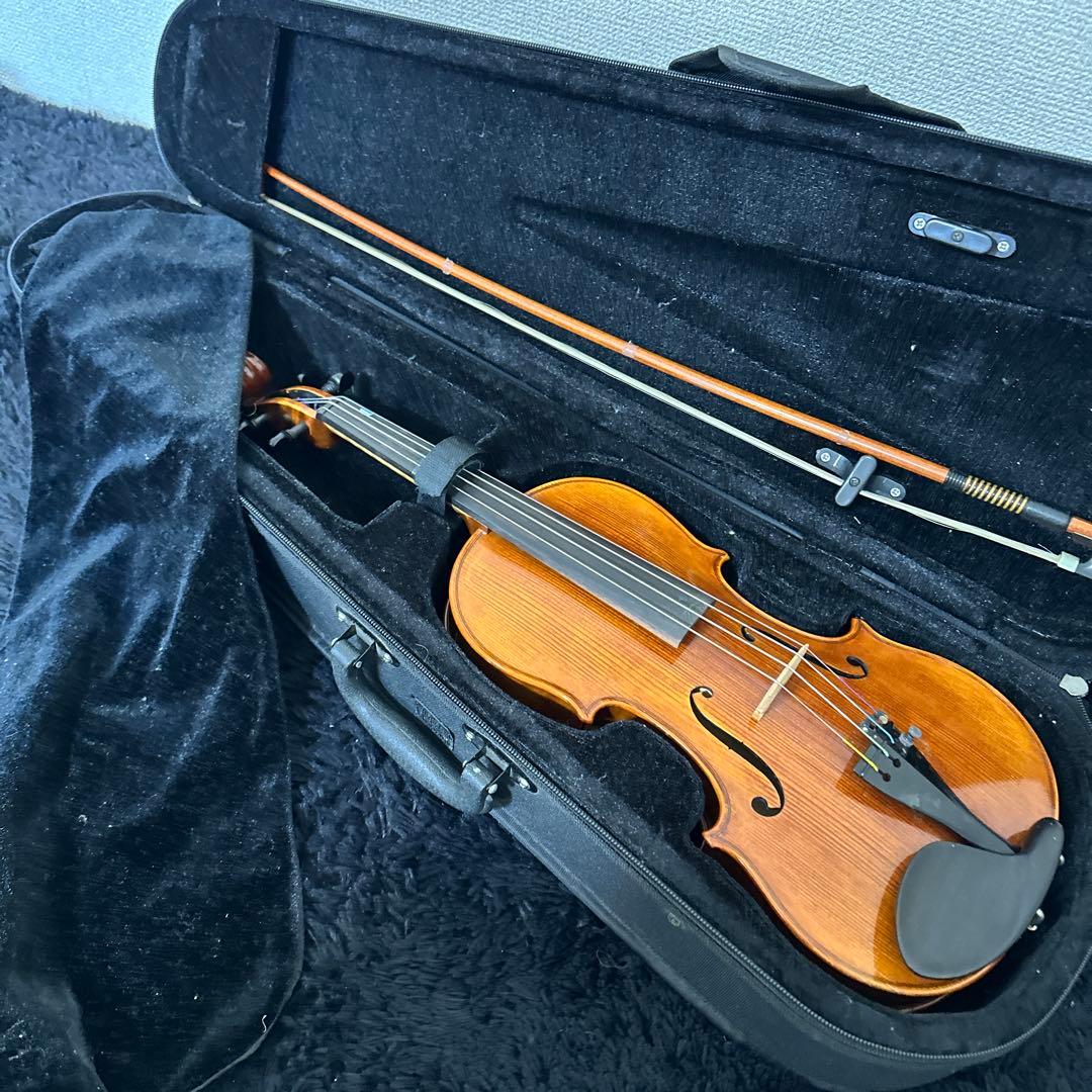 高級 ノーラベル バイオリン 1/4サイズ 弦楽器 虎杢 木目 ケース 弓付属