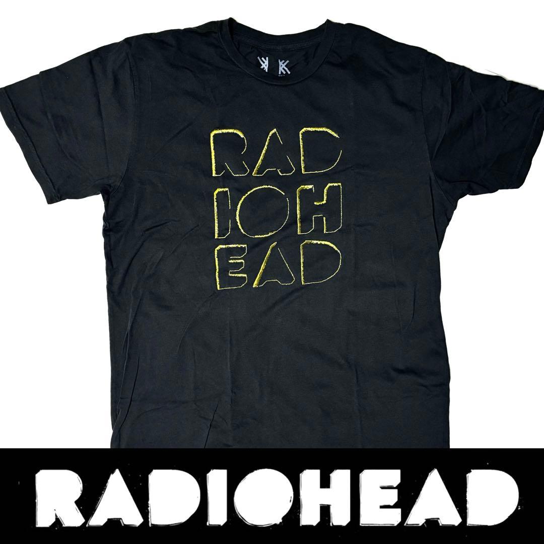 RADIOHEAD 刺繍 レディオヘッド ゴールドししゅうTシャツ 黒 L
