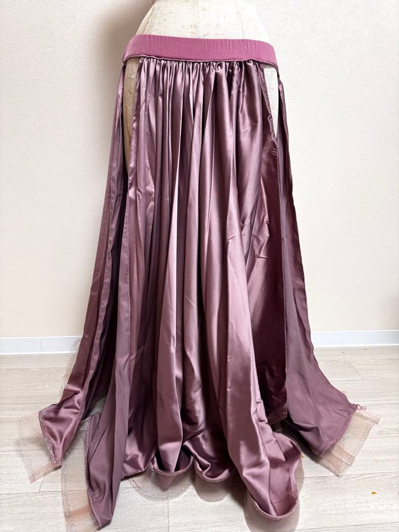 ベリーダンス スカート サテン モーブピンク　新品未使用品　衣装