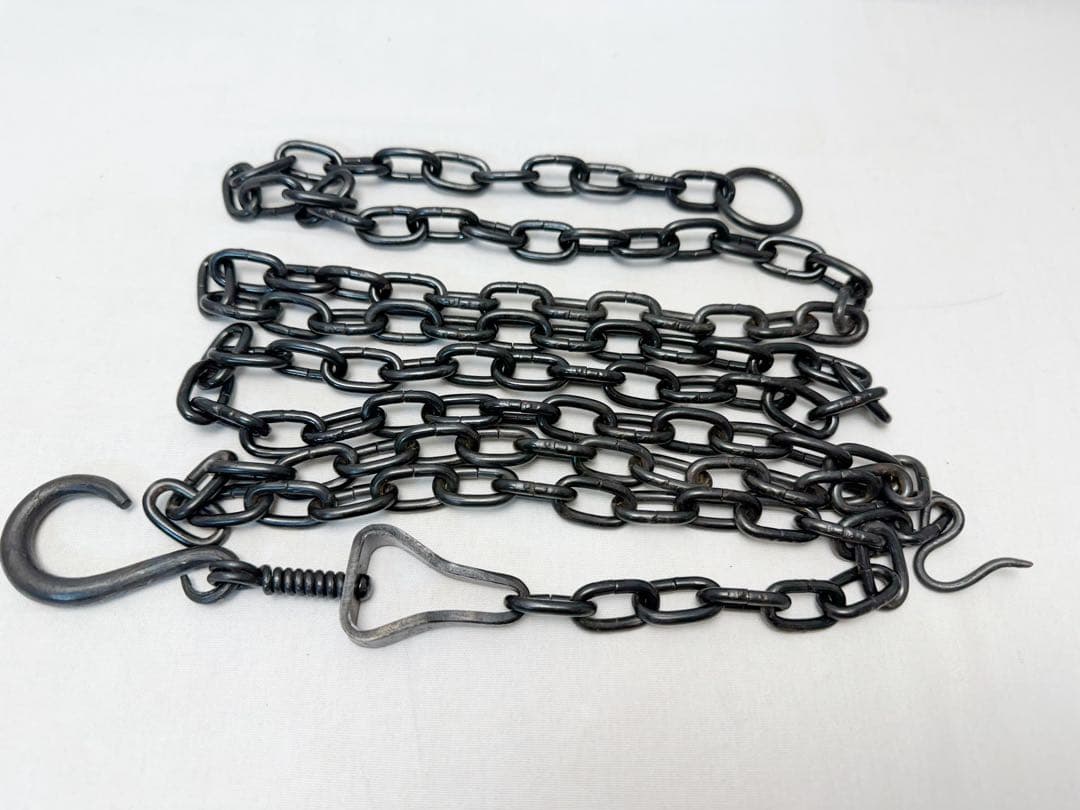 ほぼ未使用 釣釜道具 釣手 釜環 釜鎖 一式 3点セット