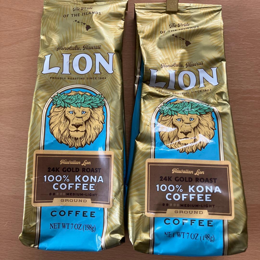 新品　ハワイ限定　LION Coffee Kona 100% (挽き豆2袋)②