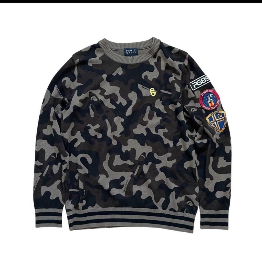 PEARLY GATES ゴルフセーター ニット カモフラ 迷彩 ワッペン