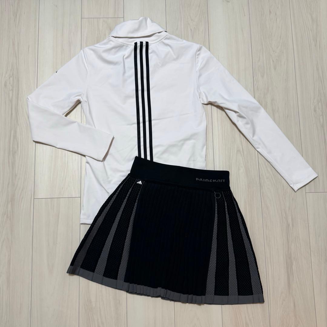 アディダス 中綿 タートル プリーツスカート セットアップ 秋冬 プライムニット