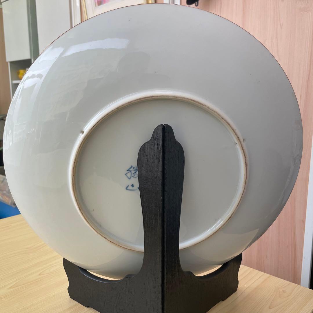 有田焼　哲山作 大皿 色絵金 直径40cm 木箱入り　飾り皿 伊万里 有田 色絵