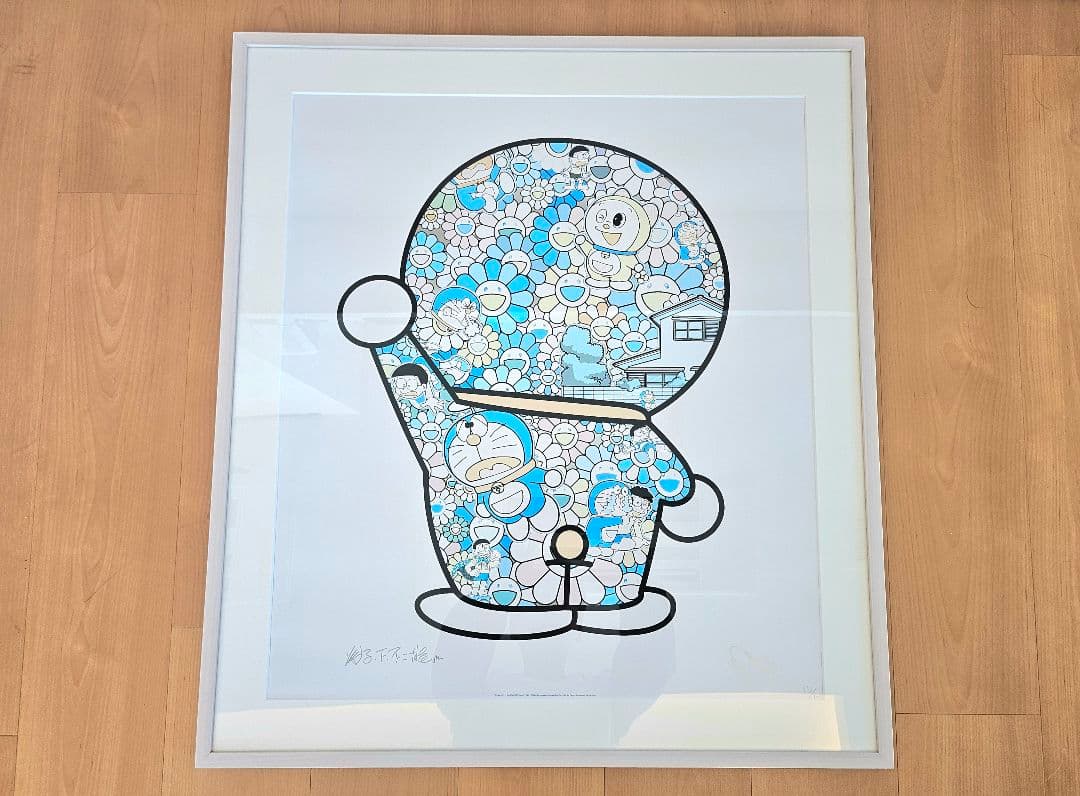 村上隆 ドラえもん 版画 シルクスクリーン サイン付 フレーム付