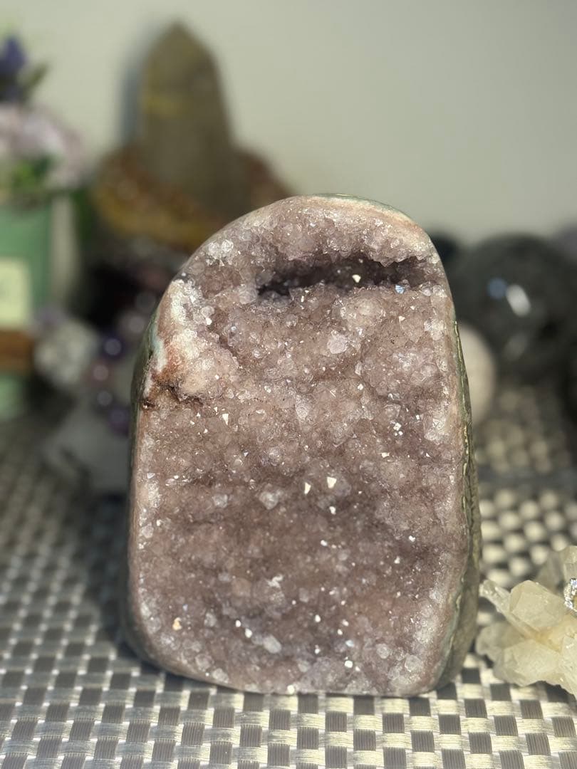 ピンクアメジストドーム　横ジオード Select by Amulet〜天然石〜