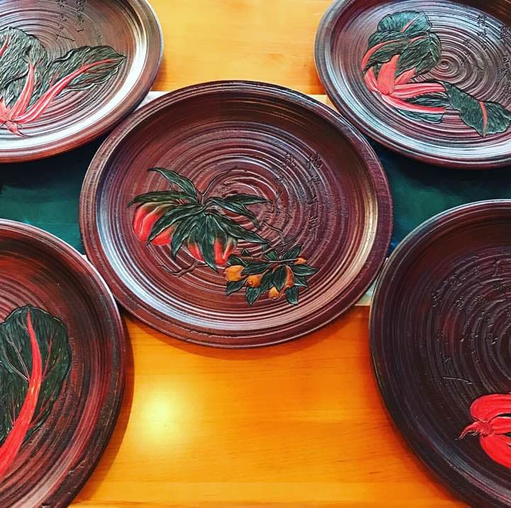 高橋晥山作白菜之図丸善5人前