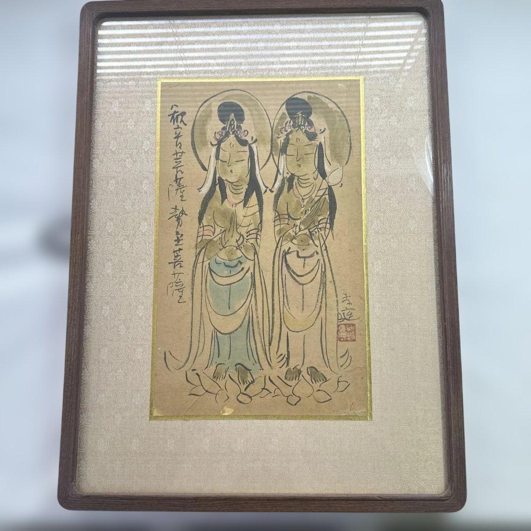 観音菩薩　水墨画