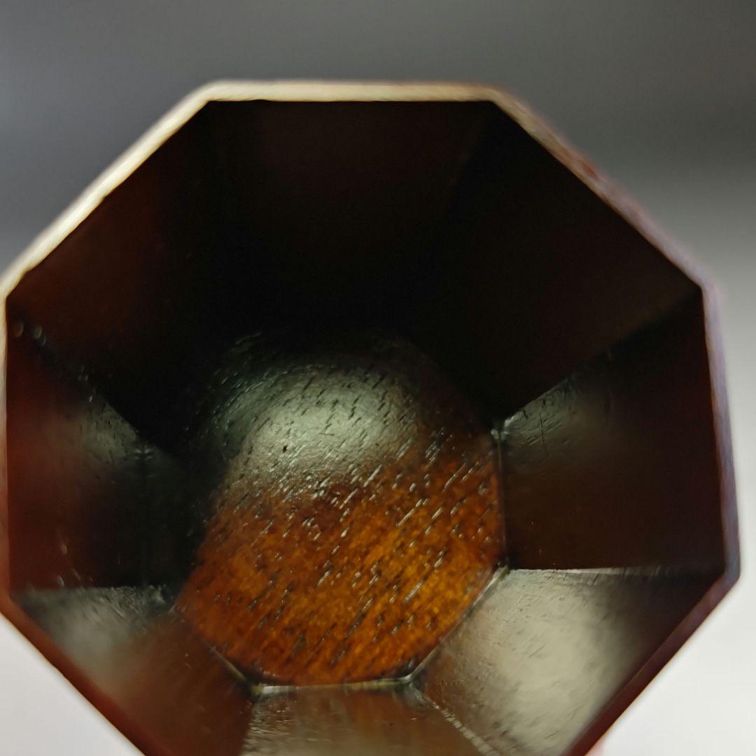 イ802 茶入『高崎秋峰作』『銀杏蒔絵　黒柿八角茶器　共箱』茶道具