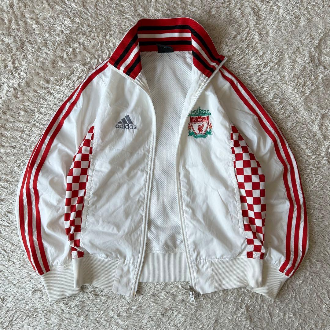 アディダス 00s Liverpool nylon jacket S white