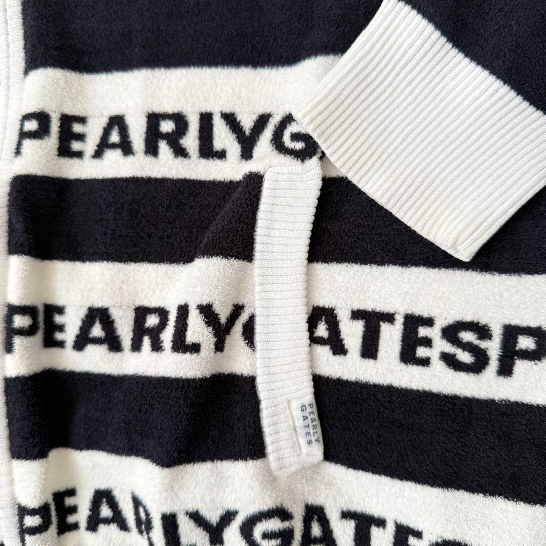 パーリーゲイツ　ニット　ブルゾン　ジャケット　XL〜XXL相当 総柄　白　黒　6