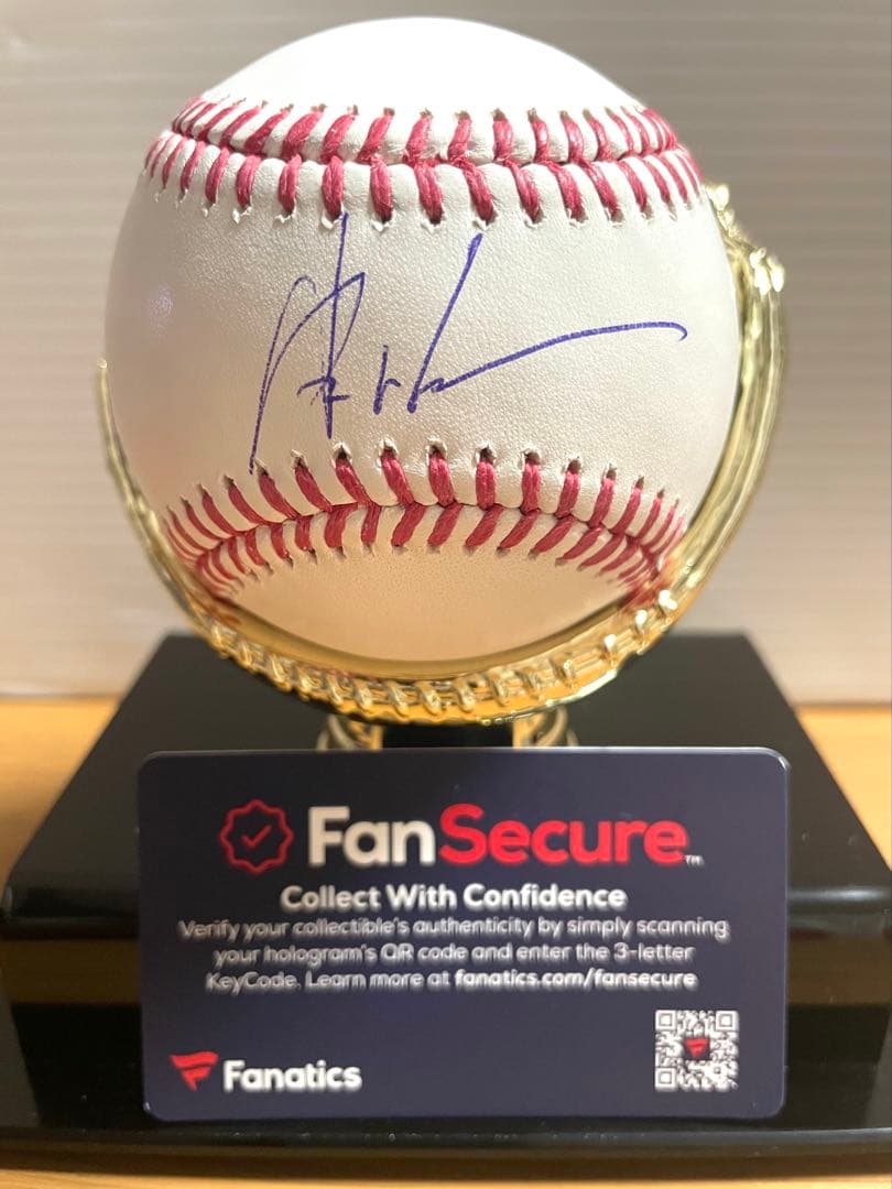 山本由伸　直筆サインボール18 Fanatics、MLB認証ホログラム付き