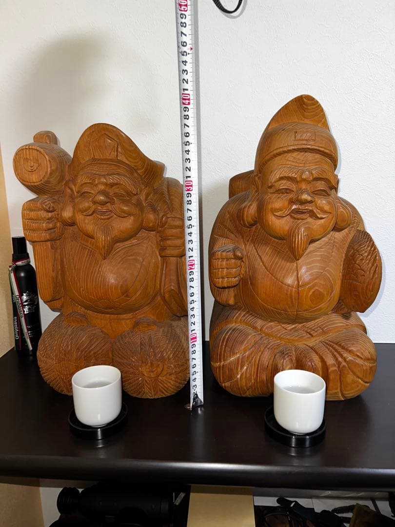 木彫り　恵比寿様 弁財天様