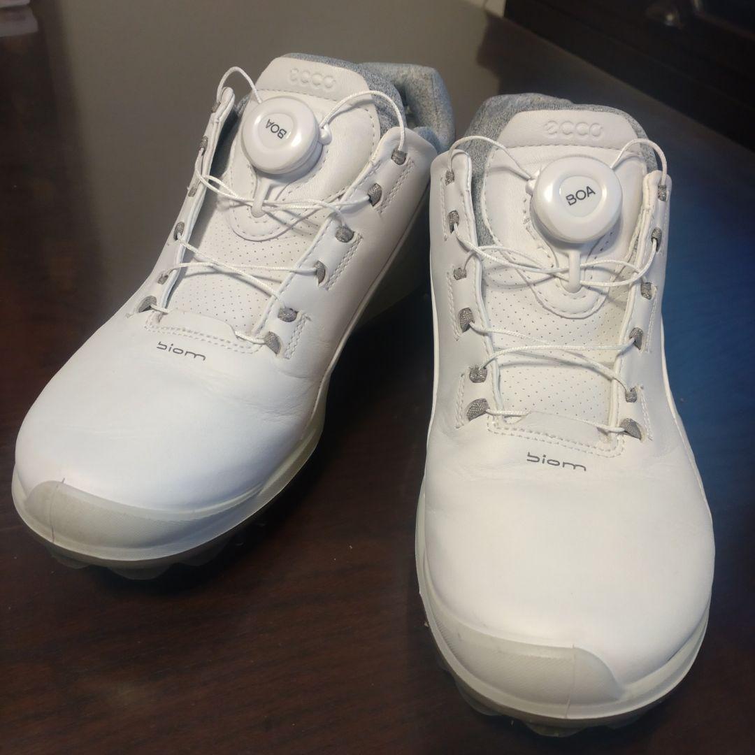 【美品】ECCO　エコー　ゴルフシューズ　BOA　25.5〜26cm　ホワイト