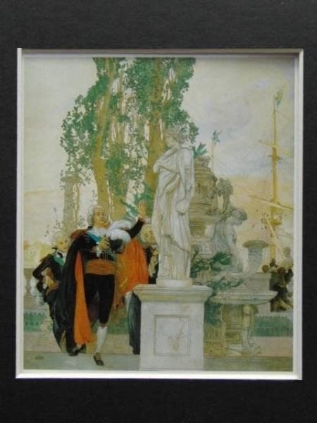 カール・ラーソン、希少画集画、新品額装付