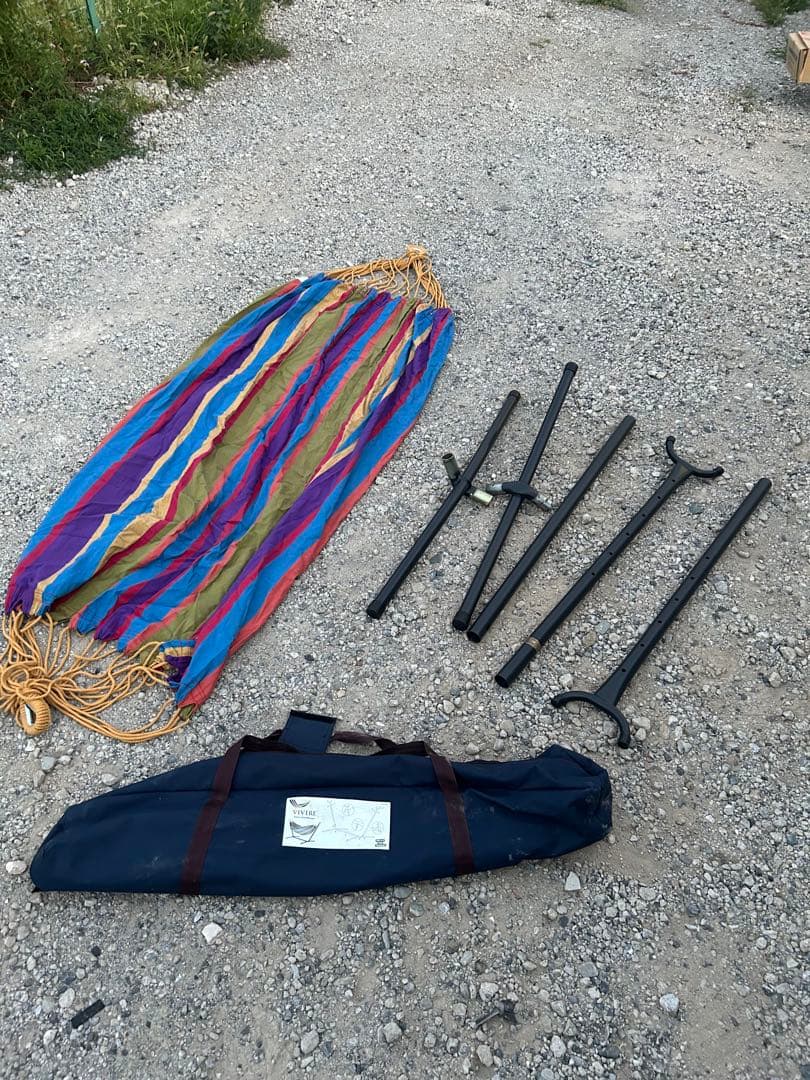 美品 VIVERE ハンモックスタンド カラフルストライプ